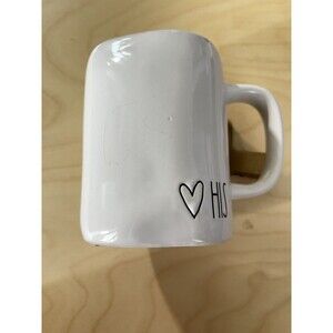 Rae Dunn Coffe Cup Mug HIS heart White New